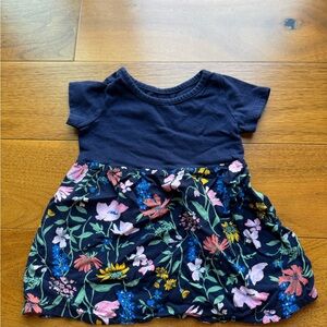 Girl’s Old Navy Blue and Pink Sundress with Raglan Sleeves- 6-12 M